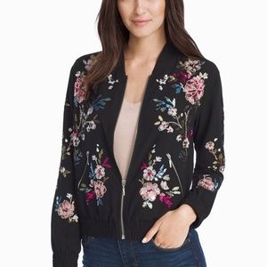 Black Sequined Bomber Jacket